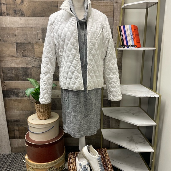 Max Studio Weekend Heather Gray Cowl Neck Sweater Dress Size Medium - Picture 9 of 9